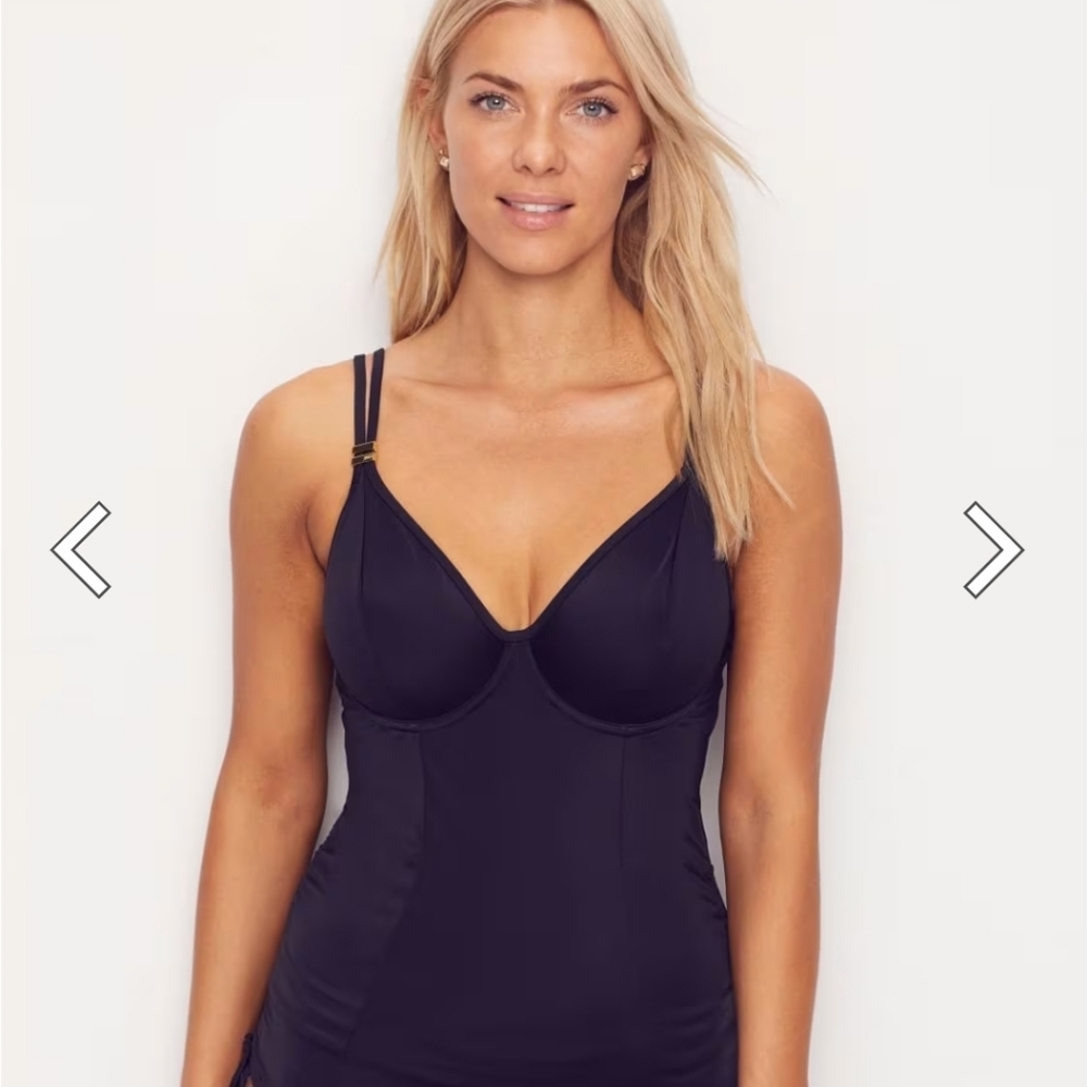 PANACHE Anya Riva Underwire Plunge Tankini Swim Top NWT